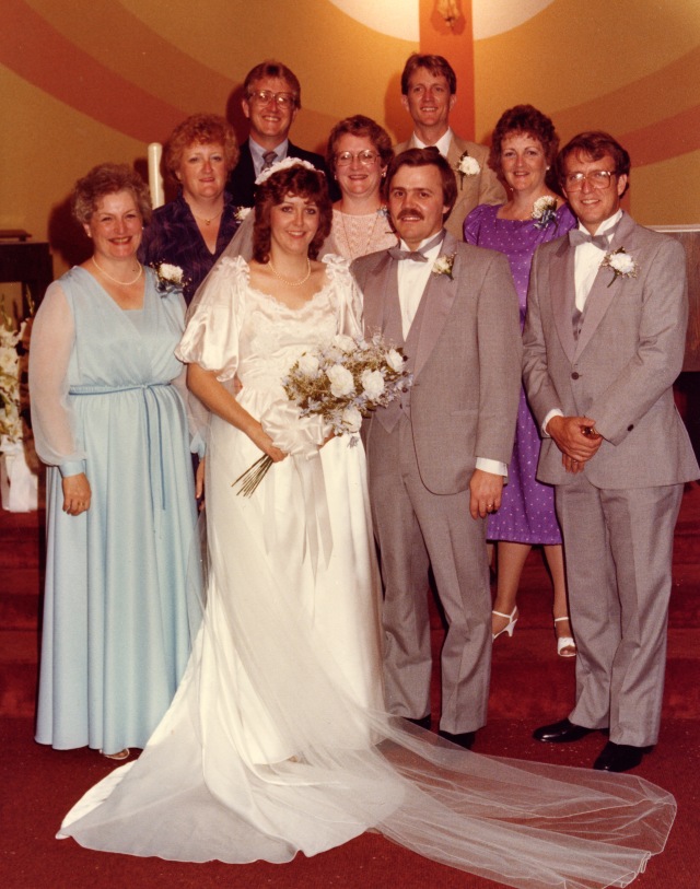 1983: The Desmond sibs gathered for my wedding day August 20, 1983.